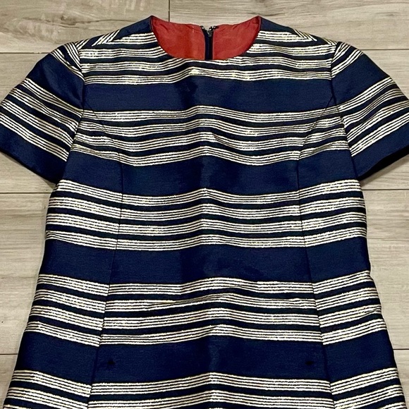 Vintage Abe Schrader Gold Stripe Dress Size 10 - Picture 2 of 2